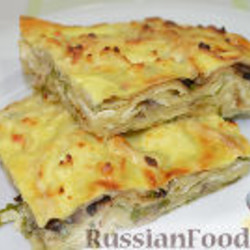 Рецепт: Запеканка из лаваша с сыром и грибами на RussianFood.com