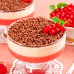 Десерт с красной смородиной и сливками