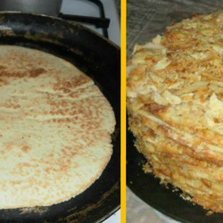 Наткнулась на этот чудо-рецепт случайно и теперь готовлю «Наполеон» только на сковороде