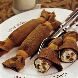 Шоколадные блинчики с творогом