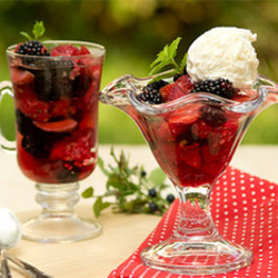 Лесные ягоды в желе из шампанского