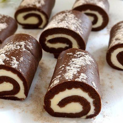 Шоколадные пирожные-рулетики