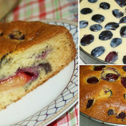 Пирог со сливами из творожного теста