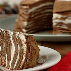 Шоколадный блинный торт с нежнейшим творожным кремом