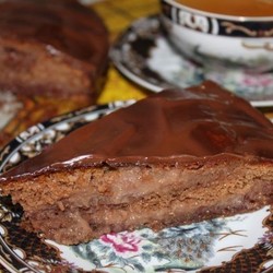 Шоколадно-малиновый торт на сгущенке  