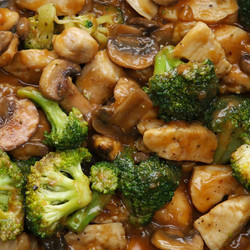 Курица с брокколи и грибами