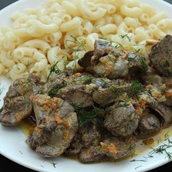 Куриная печень в сметане