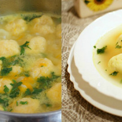 суп с аппетитными сырными шариками