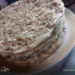 Бабушкин Наполеон. Ингредиенты: маргарин, сметана, мука