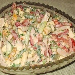 Салат с копченным сыром: