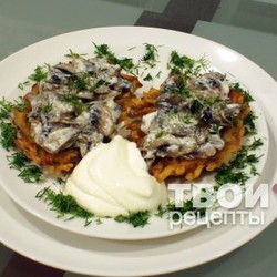 Драники с грибами