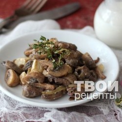 Салат с куриными сердечками