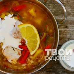 Рассольник с рисом и рыбой