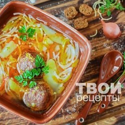 Суп с вермишелью и фрикадельками