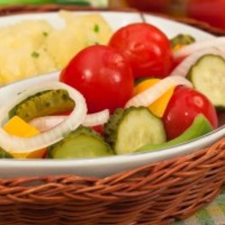 Черри, огурцы, болгарский перец маринованные по-быстрому