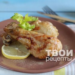 Курица, запеченная с лимоном в вине