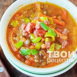 Суп с колбасой