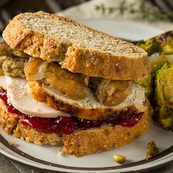 Сэндвич с индейкой и клюквенным соусом - рецепт RussianFood