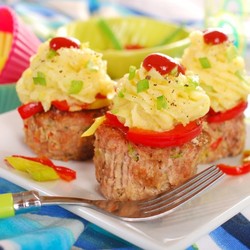 Мясные кексы с картофельной глазурью - рецепт RussianFood