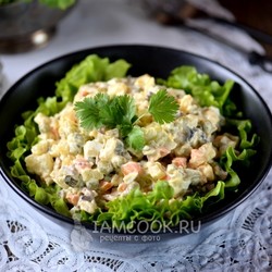 Салат «Оливье» без мяса и колбасы — рецепт с фото