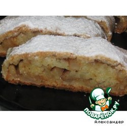 Фруктовый рулет на творожном тесте