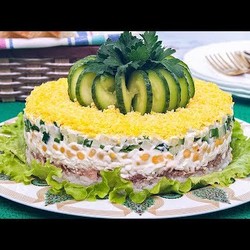 ПРАЗДНИЧНЫЙ САЛАТ с печенью трески «Диана» - Коллекция Рецептов