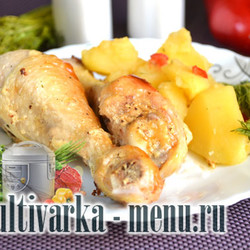 Запеченная курица в скороварке мультиварки.
