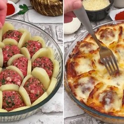 Фрикадельки в сотах под соусом бешамель