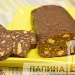Шоколадная колбаса из печенья
