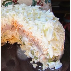 Печень трески под белой шубкой