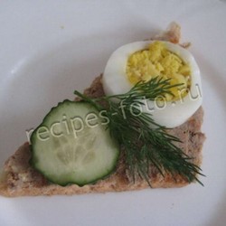 Бутерброды с паштетом, огурцом и яйцом