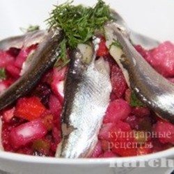Винегрет с килькой пряного посола