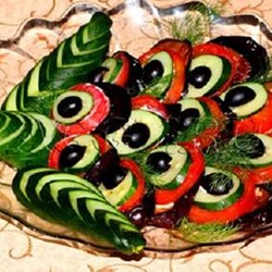  холодный салат "Павлиний хвост" – закуску из баклажанов