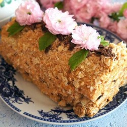 Торт Полено из готового слоеного теста с вареной сгущенкой