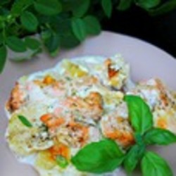 Шведская запеканка с лососем