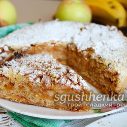 Насыпной яблочный пирог "Три стакана"