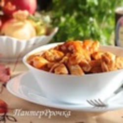 Куриное филе под яблочным барбекю-соусом