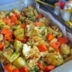 Овощи в медово-горчичной заливке