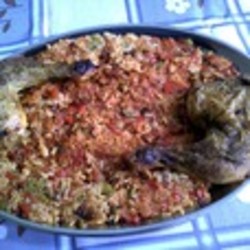 Рис "КОККИНИСТО" с овощами и курицей в духовке