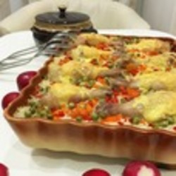 Рис с овощами и куриными ножками