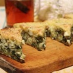 Заливной пирог с зеленью и яйцом