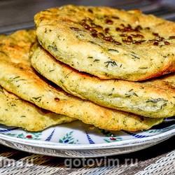 Картофельные лепешки из пюре с укропом и семенами льна. Рецепт с фото