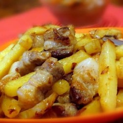 Жареная картошка с салом