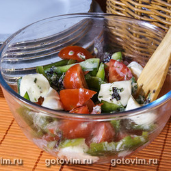 Весенний салат с моцареллой (для пикника). Рецепт с фото