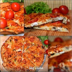 Быстрая домашняя пицца с сыром и грибами