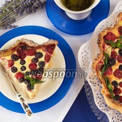 Открытый пирог из голубики и клубники рецепт с фото, как приготовить