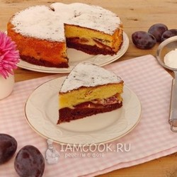 Двухцветный сливовый пирог — рецепт с фото