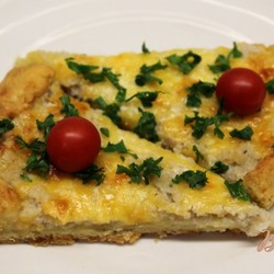 Пирог с рыбным фаршем и сыром - пошаговый рецепт с фото