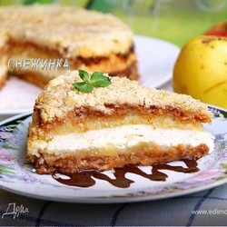 Творожно-яблочный пирог «Слоеный». Ингредиенты: мука, сливочное масло, сахар