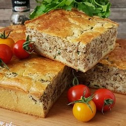 Пирог с куриной печенью